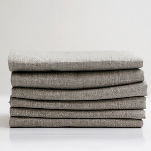 Washed rough linen napkins set of 6 Natural linen napkin bulk Cloth napkins Rustic farmhouse decor image 5