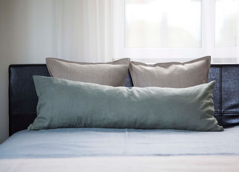 Long Lumbar Pillow Cover Sage Green Body Pillow Case Sage Etsy