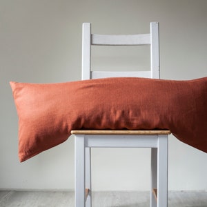 Long orange lumbar pillow covers set of 2, burnt orange lumbar pillows set with inserts or without, with pillow in image 4