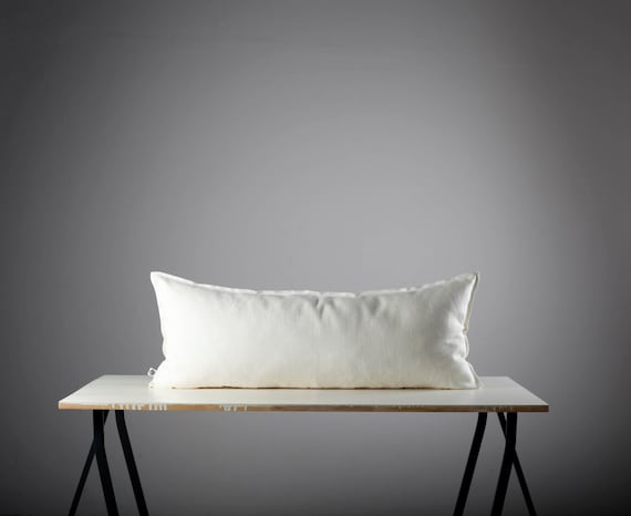 Lumbar Pillow Cover 14x36 White Lumbar Pillow Cover Lumbar Throw Pillow Etsy
