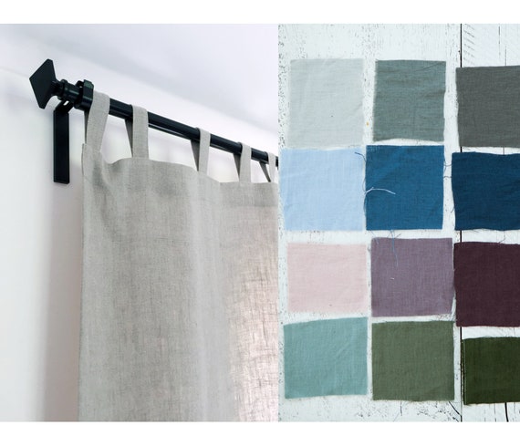 Natural Linen Curtains Drapes Window Treatments Custom Size Etsy