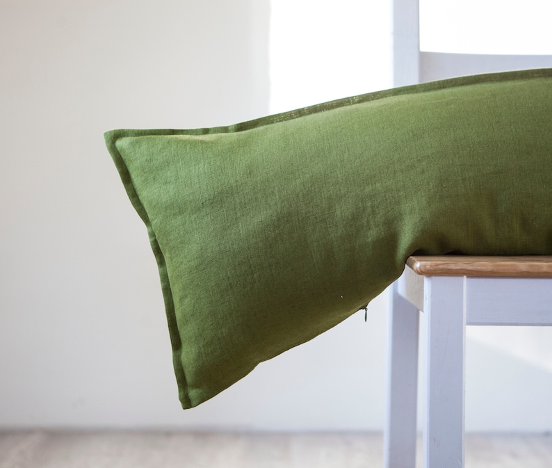 Green Lumbar Pillowcases Set of 2 Custom Size Lumbar Pillow Etsy UK