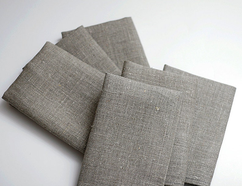 Washed rough linen napkins set of 6 Natural linen napkin bulk Cloth napkins Rustic farmhouse decor image 6