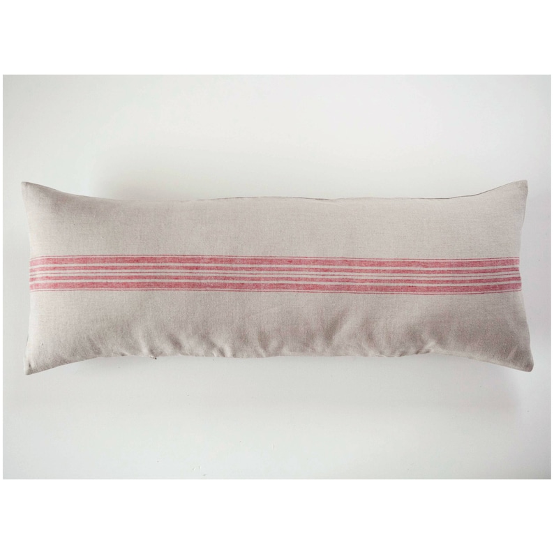 Long Linen Lumbar Pillow Cover Oversized Lumbar Pillow Cover Etsy