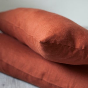 Long orange lumbar pillow covers set of 2, burnt orange lumbar pillows set with inserts or without, with pillow in image 8