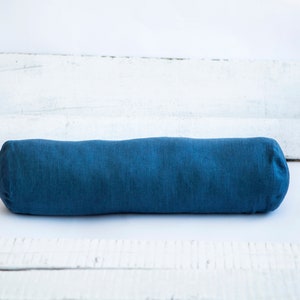 Long blue bolster pillow cover headrest pillow custom size and colour combination perfect housewarming gift idea image 3