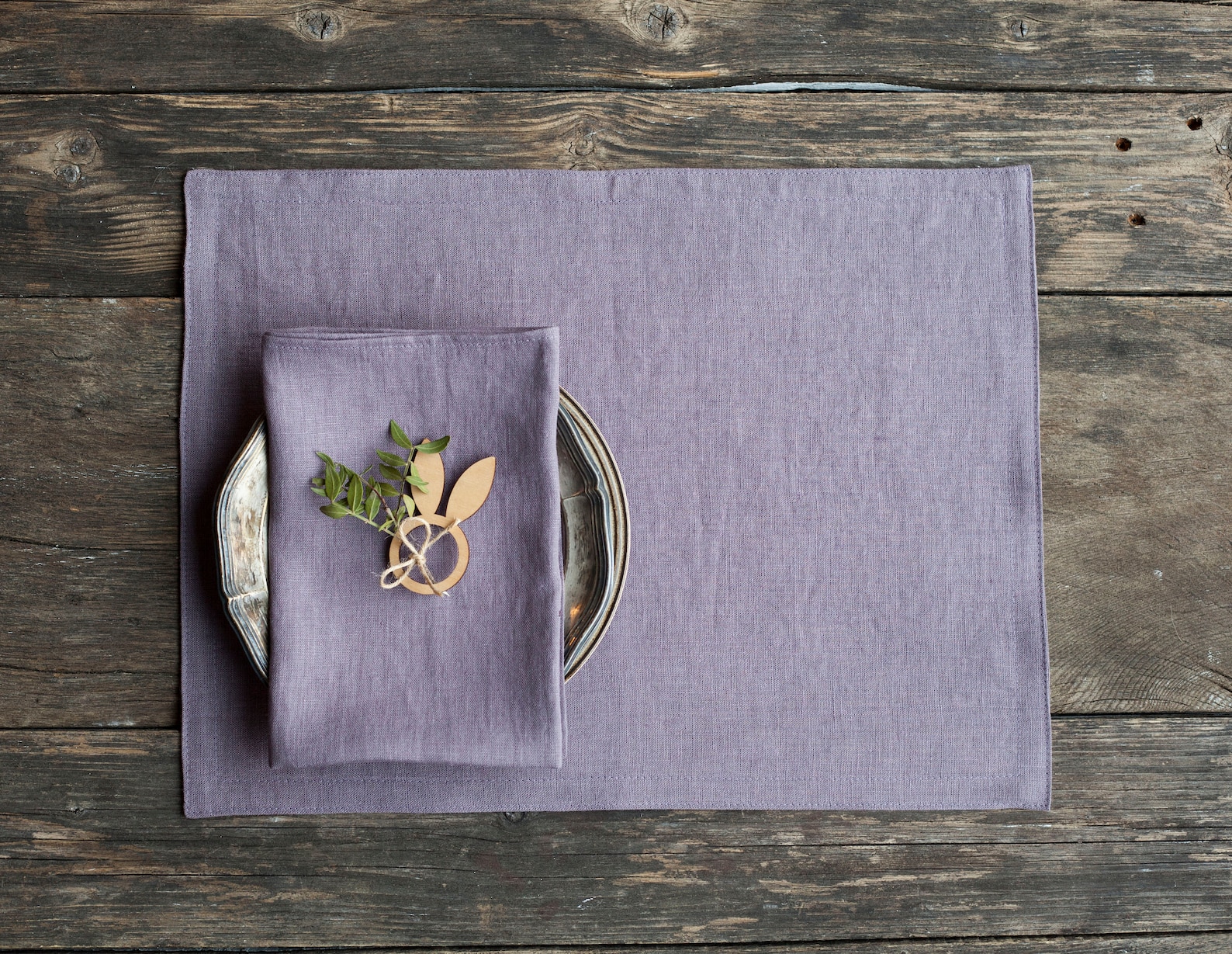 Purple Linen Placemats Various Colors Available Linen Etsy