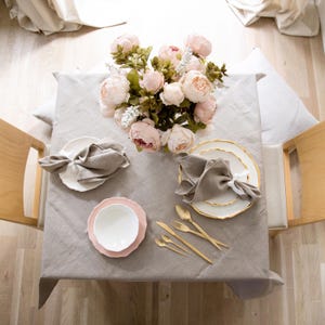 53x80 inch Natural Linen Tablecloth Handmade, Eco-Friendly, Durable and Stylish image 6