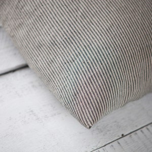 Ticking stripe linen PILLOW COVER, decorative pillow, Farmhouse pillow cover, linen pillowcase, custom size pillow cover image 8