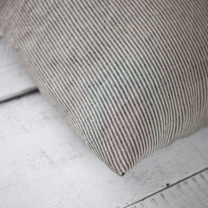 Ticking stripe linen PILLOW COVER, decorative pillow, Farmhouse pillow cover, linen pillowcase, custom size pillow cover image 6