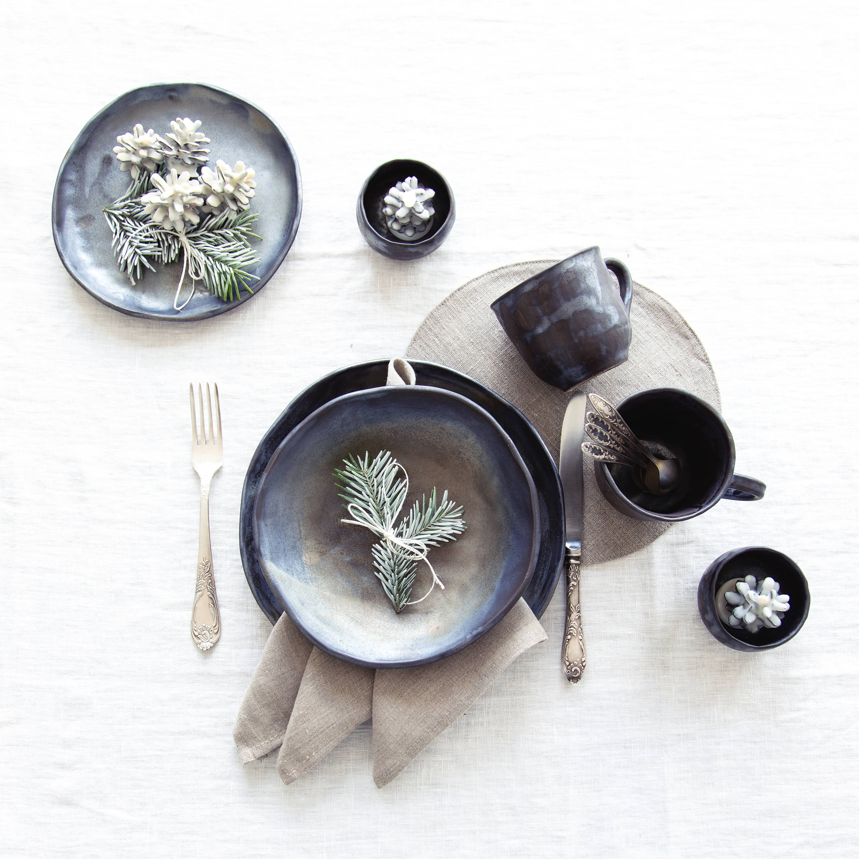 Large Round Placemats Set Burlap Placemats Round Table Place Etsy