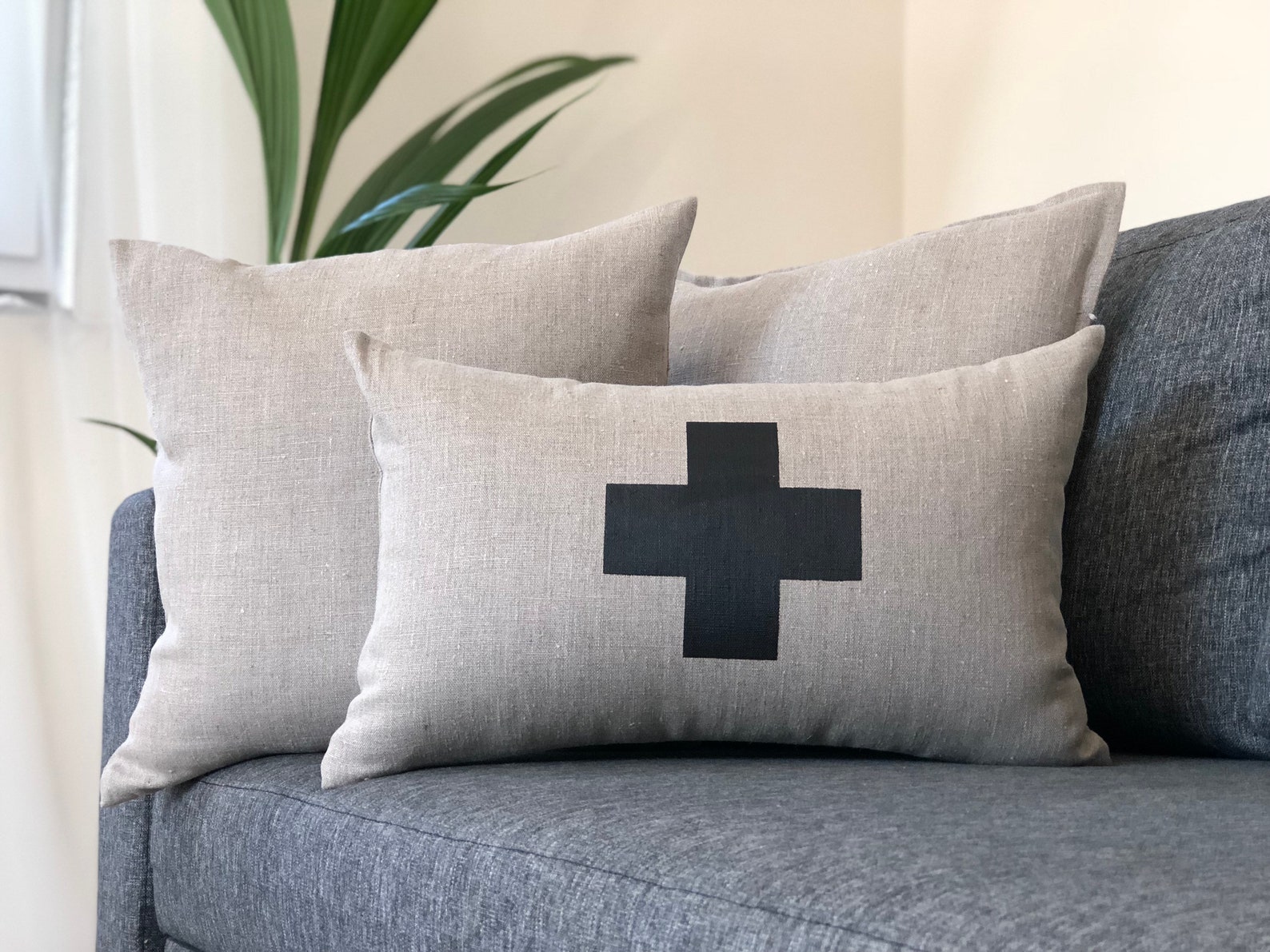 Swiss Cross Lumbar Pillow Cover Small Lumbar Cover Etsy