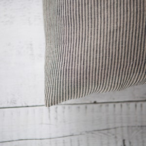 Ticking stripe linen PILLOW COVER, decorative pillow, Farmhouse pillow cover, linen pillowcase, custom size pillow cover image 5