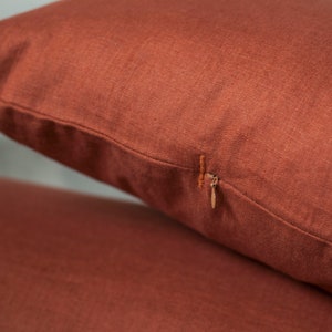 Long orange lumbar pillow covers set of 2, burnt orange lumbar pillows set with inserts or without, with pillow in image 9