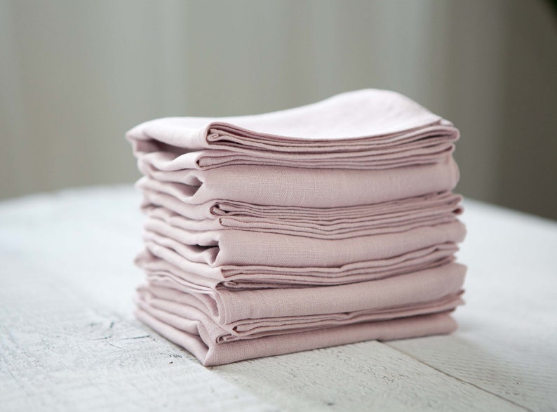 Washed linen napkins dusty pink napkins pink linen napkins Etsy