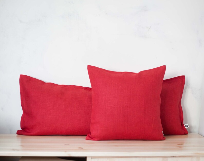 14x36 Pillow Cover Red Long Lumbar Pillow Lumbar Cushion Etsy