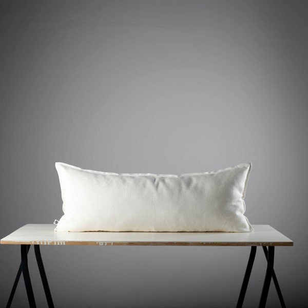 White long lumbar pillow cover - lumbar pillowcase - lumbar 14x36 pillow cover - oversize pillow collection for couch cushions  0030