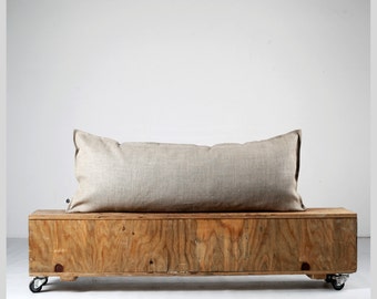 Long Linen Lumbar Pillow Cover, Custom Size, Natural Linen Decorative Pillow Case, Modern Farmhouse Sofa Cushion