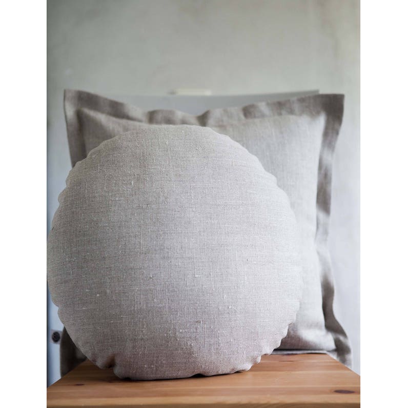 Daybed Round Pillows Daybed Cushions Linen Round Pillow With Etsy