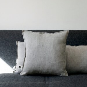 Linen throw PILLOW COVER, Long lumbar, linen pillow cover, Wedding lumbar cover, Natural linen pillowcase image 3