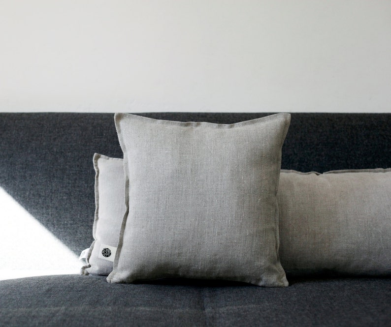 Linen throw PILLOW COVER, Long lumbar, linen pillow cover, Wedding lumbar cover, Natural linen pillowcase image 3
