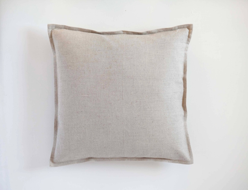 Linen throw pillow cover decorative Designer off white Linen Pillow Cover