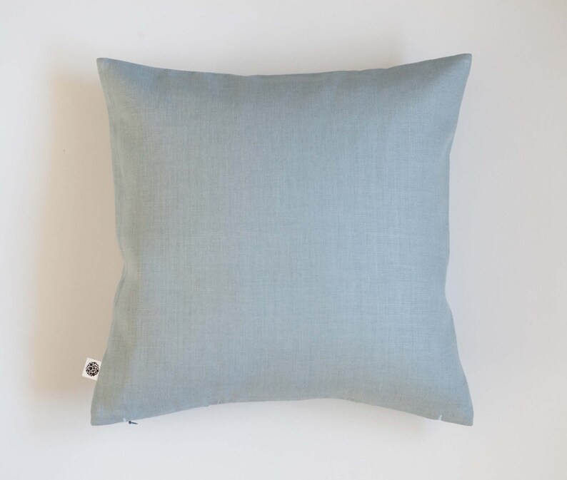 Blue Throw Pillows Pillow Covers Blue Linen Decorative Etsy