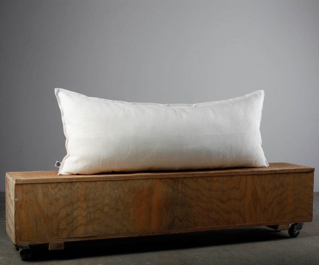 Long Lumbar Pillow Cover, White Pillow 36x14, 26x14, 36x16, 26x16 White