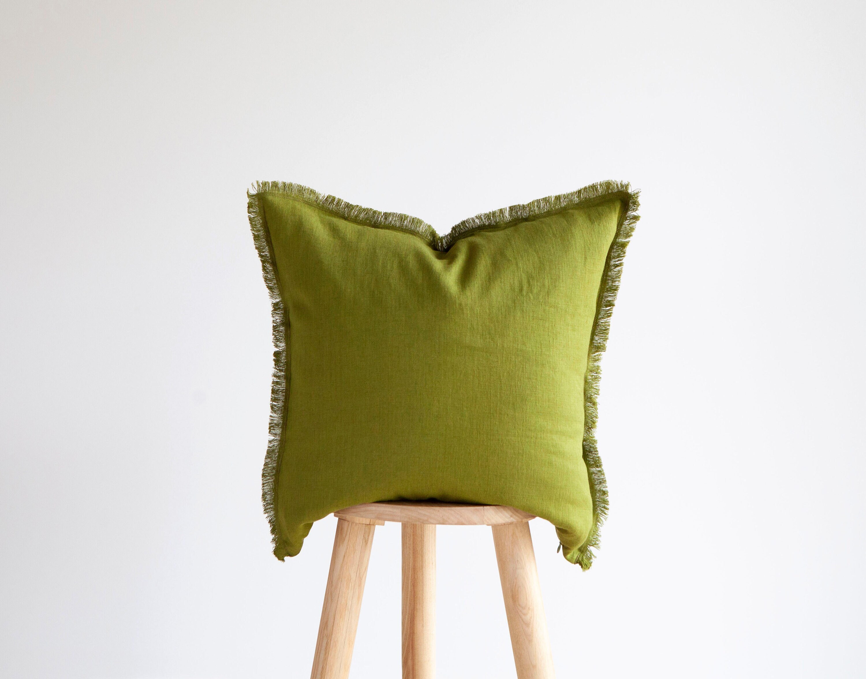 yellow fringe pillow