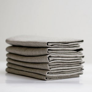 Washed rough linen napkins set of 6 Natural linen napkin bulk Cloth napkins Rustic farmhouse decor image 2