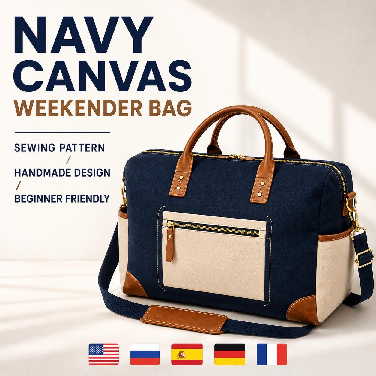 Weekender Duffel Bag Sewing Pattern PDF | Travel Duffle Bag Tutorial ...