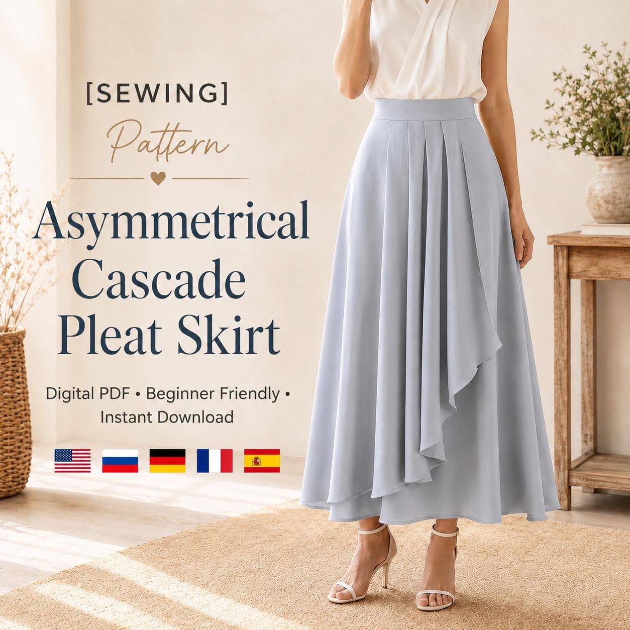Pleated Skirt Asymmetrical - Etsy