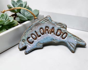 Colorado Rainbow Trout | Handmade Ceramic Fish Ornament | Colorado Gift | Fly Fishing