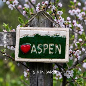 Handmade Ceramic Aspen Ornament, Mountain Cabin Decor, Tiny Hanging Art
