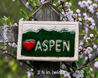 Handmade Ceramic Aspen Ornament, Mountain Cabin Decor, Tiny Hanging Art