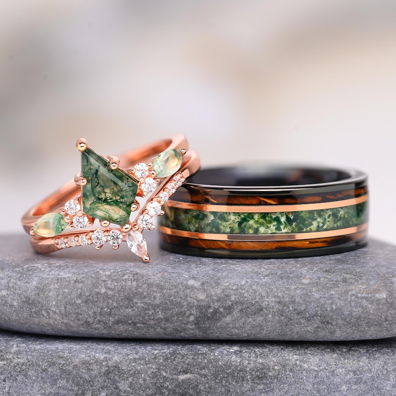 Cut Barrel Rings Nature Wedding Ring Stone - Etsy