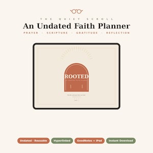 Undated Boho Faith Planner, Christian Prayer Journal, Bible Study SOAP (Digital Download)