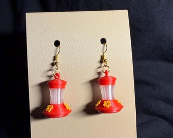 Bird feeder earrings