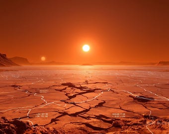 Arid Desert Planet — Space Art Digital Wallpaper | Sci-Fi Illustration | Instant Download