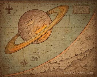 Pale Blue Cartography Complete Collection — 8 Space Art Digital Wallpapers| Sci-Fi Illustration Bundle | Instant Download