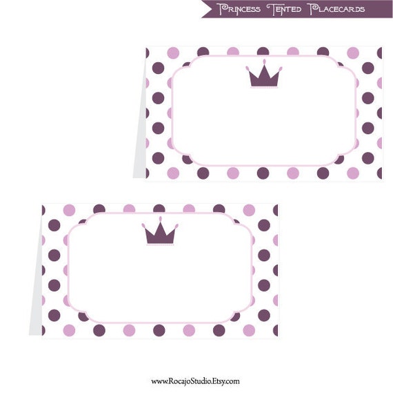 Items similar to Princess Birthday Party - Food Labels/Tented Placecards - DIY printable pdf ...