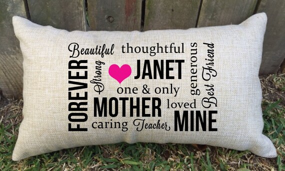 Best Friend Mother teacher embroidered personalised birthday keepsake cushion