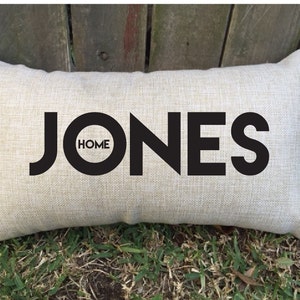 Personalized Family Name Pillow, 100% Cotton, Newlyweds Gift