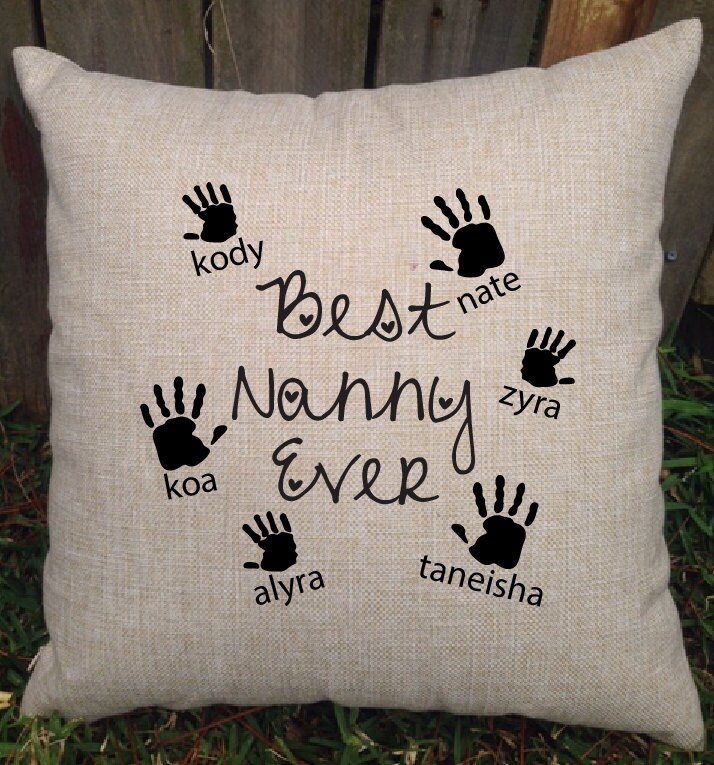 Nanna Adorable, Grand-Mère, Nonna Oreillers de Petits-Enfants/Ses Petits-Enfants - Personnalisés ave