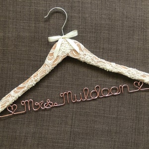 The ULTIMATE Bride lace wedding hanger for the perfect touch to any vintage wedding theme. image 2