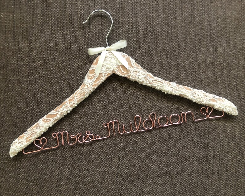 The ULTIMATE Bride lace wedding hanger for the perfect touch to any vintage wedding theme. image 2