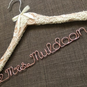 The ULTIMATE Bride lace wedding hanger for the perfect touch to any vintage wedding theme. image 6