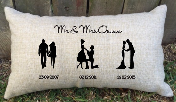 SILHOUETTE TIMELINE couples pillow perfect for bridal shower