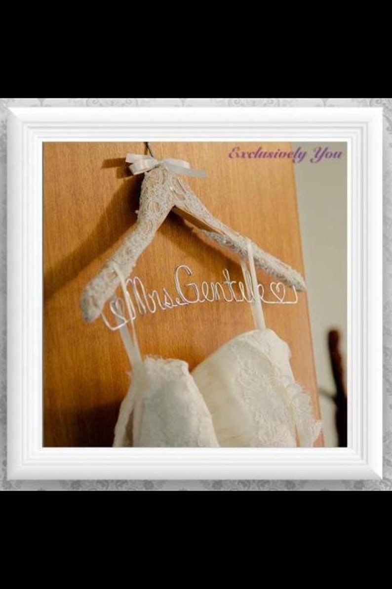 The ULTIMATE Bride lace wedding hanger for the perfect touch to any vintage wedding theme. image 8