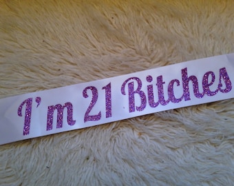 Custom Glitter Sash, Birthday, Bachelorette Party